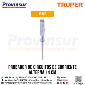 Probador de circuitos corriente alterna 14 cm 13988 Truper