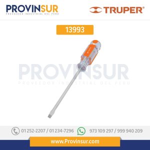 Desarmador plano 1/4x1-1/2" mango de acetato 13993 Truper