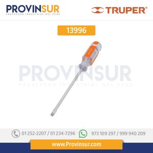 Desarmador plano 1/4x4" mango de acetato 13996 Truper
