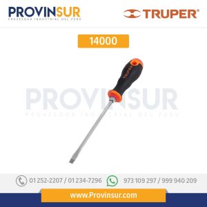 Desarmador plano 1/4x6" mango comfort grip 14000 Truper