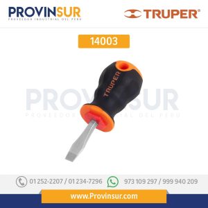 Desarmador plano 1/4x4x1-1/2" mango comfort grip 14003 Truper