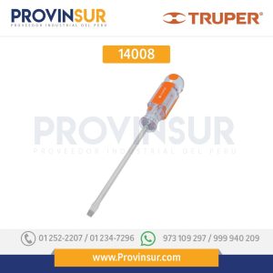 Desarmador plano 3/8x8" mango de acetato 14008 Truper
