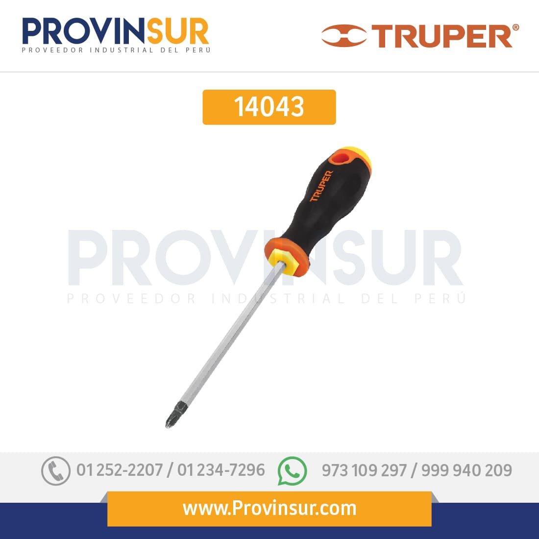 Desarmador cabinet 3/16x8" mango comfort grip 14043 Truper 1 Desarmador cabinet 3/16x8" mango comfort grip 14043 Truper