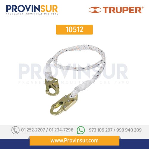 Cable de posicionamiento con 2 ganchos, 2 m, ANSI 10512 Truper 1 Cable de posicionamiento con 2 ganchos, 2 m, ANSI 10512 Truper