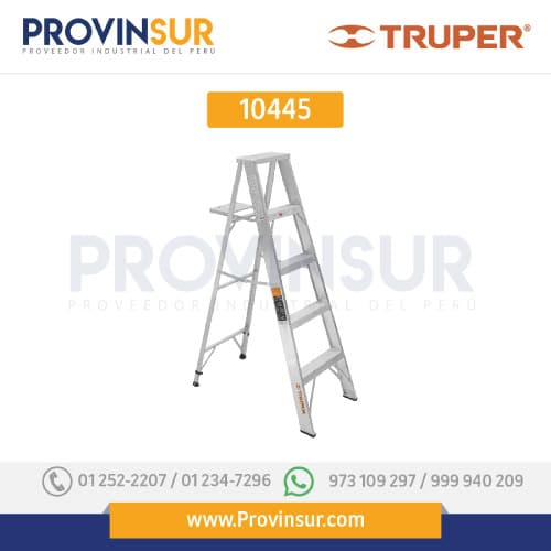 Escalera de tijera, aluminio, tipo ll, 4 escalones 10445 Truper 1 Escalera de tijera, aluminio, tipo ll, 4 escalones 10445 Truper