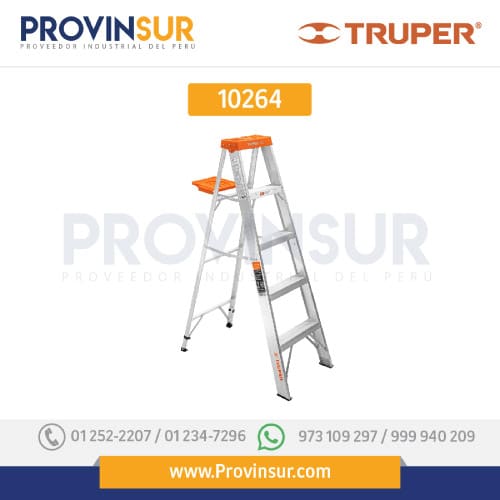 Escalera de tijera tipo II con bandeja naranja, 175 kg 10264 Truper 1 Escalera de tijera tipo II con bandeja naranja, 175 kg 10264 Truper