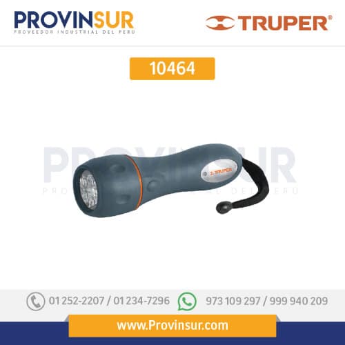 Linterna plástica de Led, luz abierta, 2 pilas D, 60 Lm 10464 Truper 1 Linterna plástica de Led, luz abierta, 2 pilas D, 60 Lm 10464 Truper