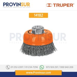 Carda de copa, alambre ondulado, 3" para esmeril 14182 Truper