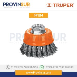 Carda copa, alambre trenzado fino, 3", milimétrica p/esmeril 14184 Truper