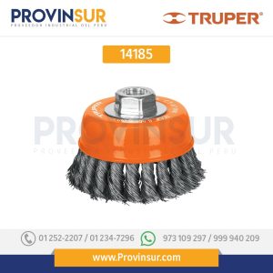 Carda copa, alambre trenzado fino, 4", milimétrica p/esmeril 14185 Truper