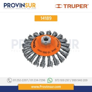 Carda tipo cónico 5”, alambre trenzado, M14 14189 Truper