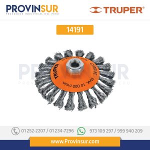 Cardas tipo cónico, alambre trenzado, calibre 0.35 mm 14191 Truper