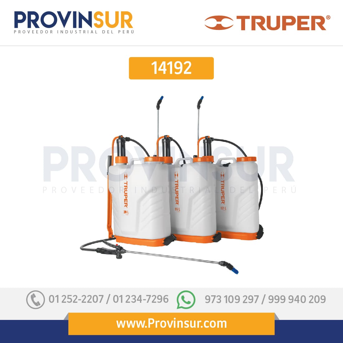 Fumigador de mochila, 16 litros 14192 Truper 1 Fumigador de mochila, 16 litros 14192 Truper