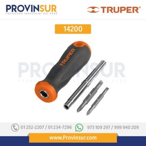 Desarmador 2 puntas dobles y barra con 2 cajas hexagonales 14200 Truper