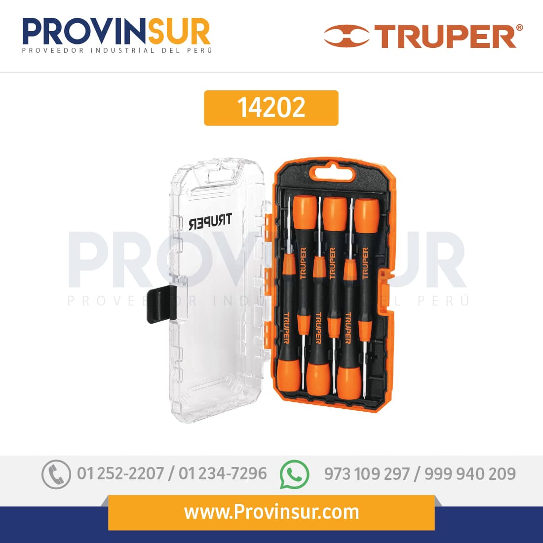 Juego con 6 desarmadores de precisión 14202 Truper 1 Juego con 6 desarmadores de precisión 14202 Truper
