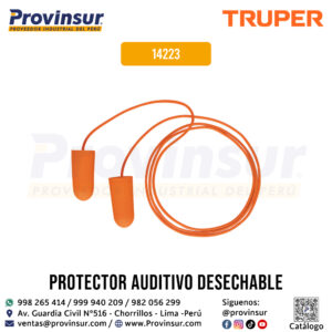 Tapón auditivo desechable de espuma con cordón 14223 Truper