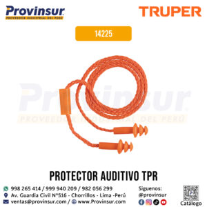 Tapón auditivo reutilizable triple barrera con cordón 14225 Truper