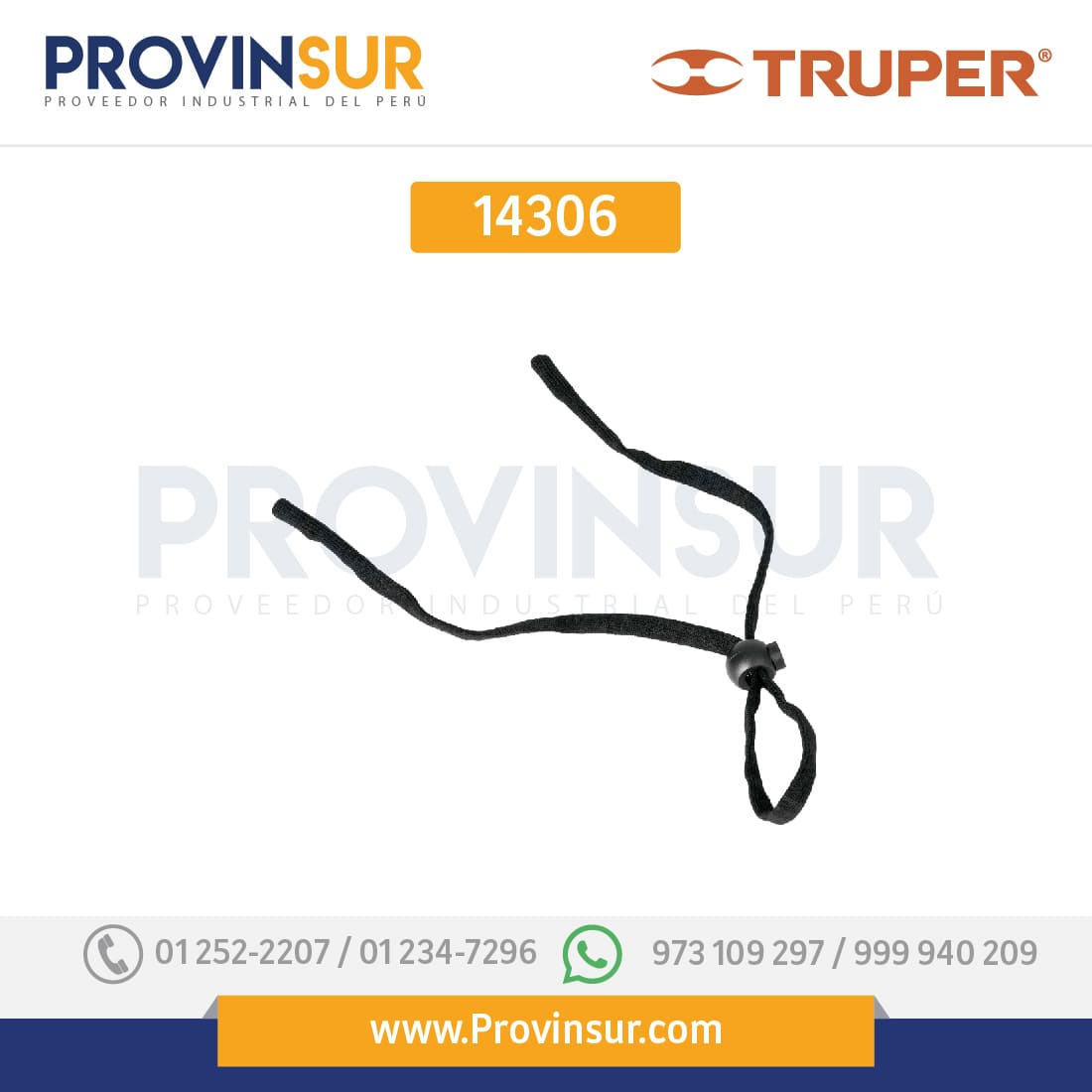 Cordón para lentes de seguridad, ajustable 14306 Truper 1 Cordón para lentes de seguridad, ajustable 14306 Truper