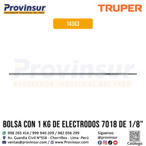 Electrodo 7018 de 1/8'' bolsa de 1 kg 14363 Truper