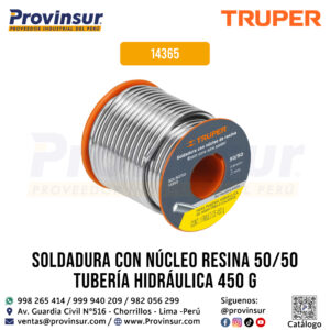 Soldadura con núcleo resina 50/50 tubería hidráulica 450 g 14365 Truper
