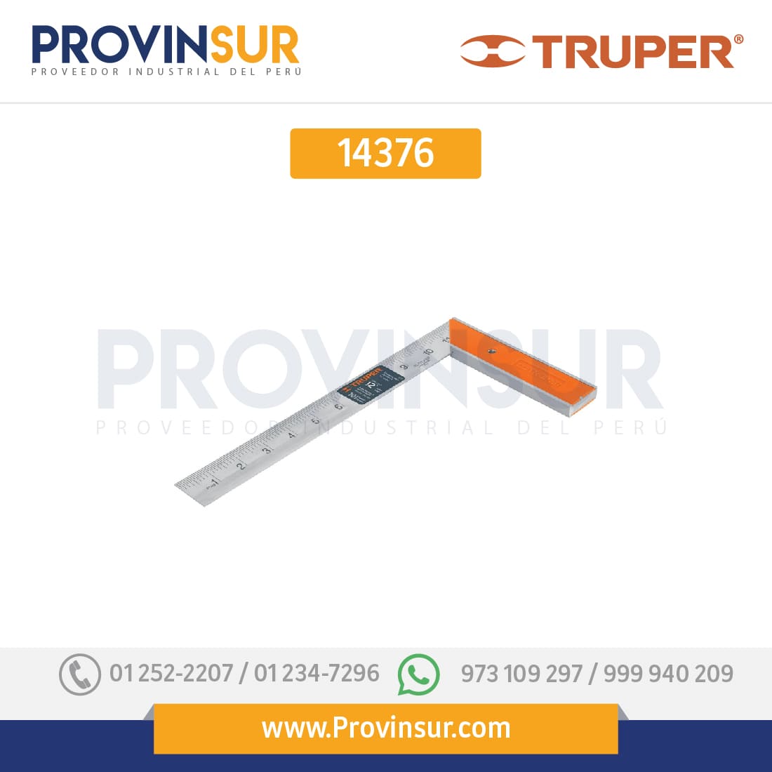 Escuadra para carpintero, 12" 14376 Truper 1 Escuadra para carpintero, 12" 14376 Truper