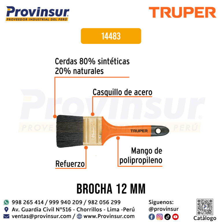 Brocha profesional de 2'' con mango de plástico 14483 Truper ...