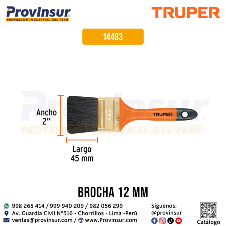 Brocha profesional de 2'' con mango de plástico 14483 Truper ...