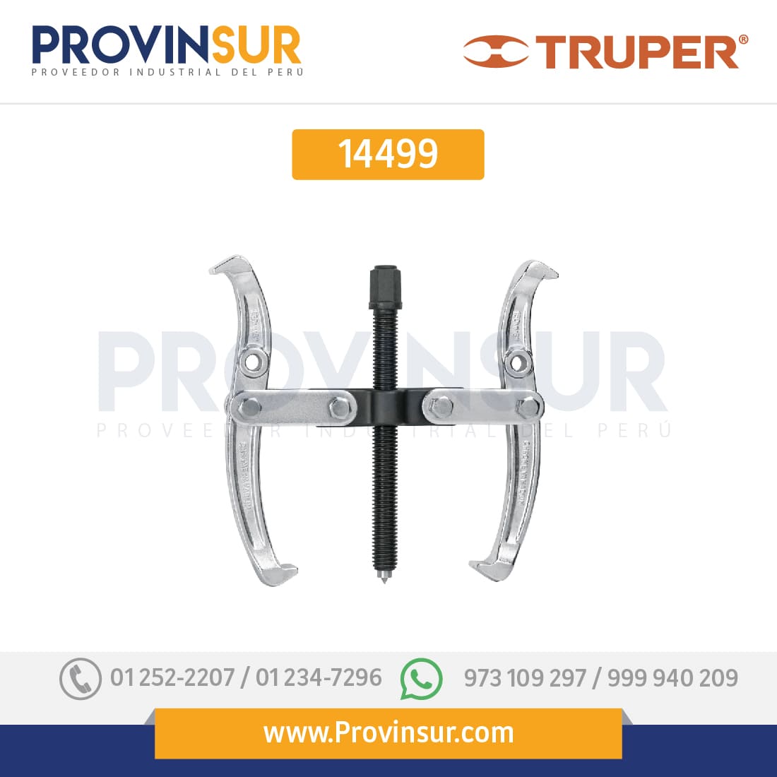 Extractor de poleas, 2 quijadas, 10" 14499 Truper 1 Extractor de poleas, 2 quijadas, 10" 14499 Truper