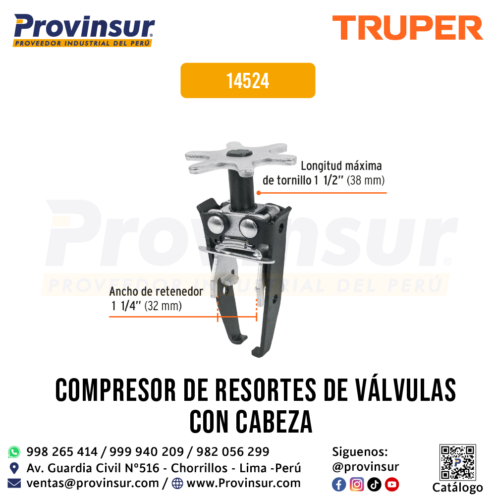 Compresor de resortes de válvulas con cabeza 14524 Truper 3 Compresor de resortes de válvulas con cabeza 14524 Truper