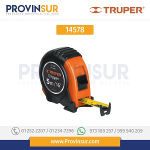 Flexómetro 5 m Truper Gripper, contra impacto, cinta 19 mm 14578