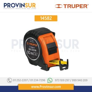 Flexómetro 10 m Truper Gripper, contra impacto, cinta 32 mm 14582