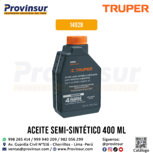 Aceite semi-sintético motor 4 tiempos 400ml / 14oz 14928 Truper