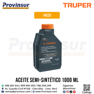 Aceite semi-sintético 4 tiempos 1000ml / 34oz 14929 Truper