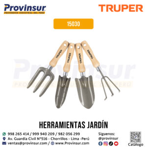 Juego de 4 herramientas con mangos de 6'' para jardín 15030 Truper