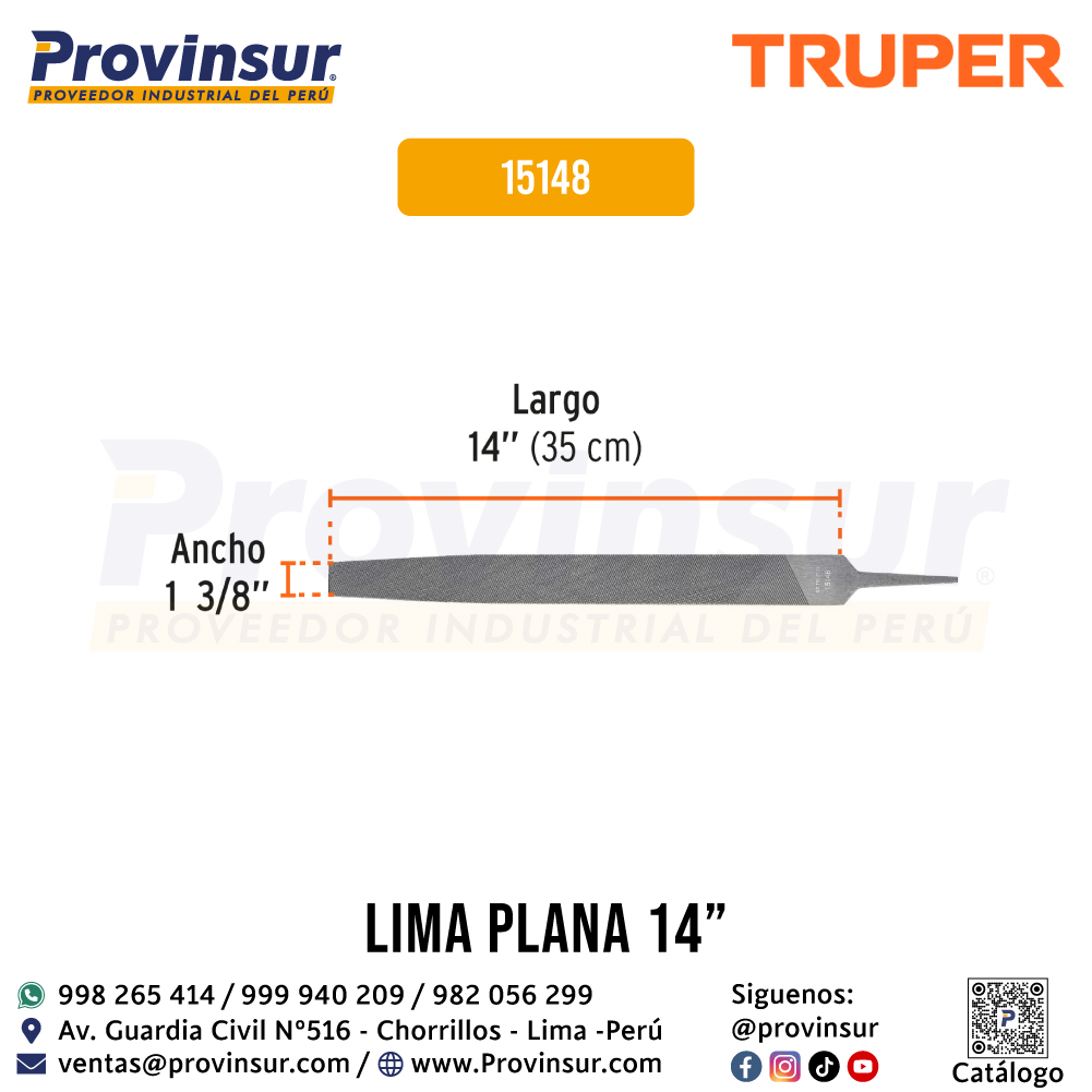 Lima plana bastarda 14'' 15148 Truper 2 Lima plana bastarda 14'' 15148 Truper