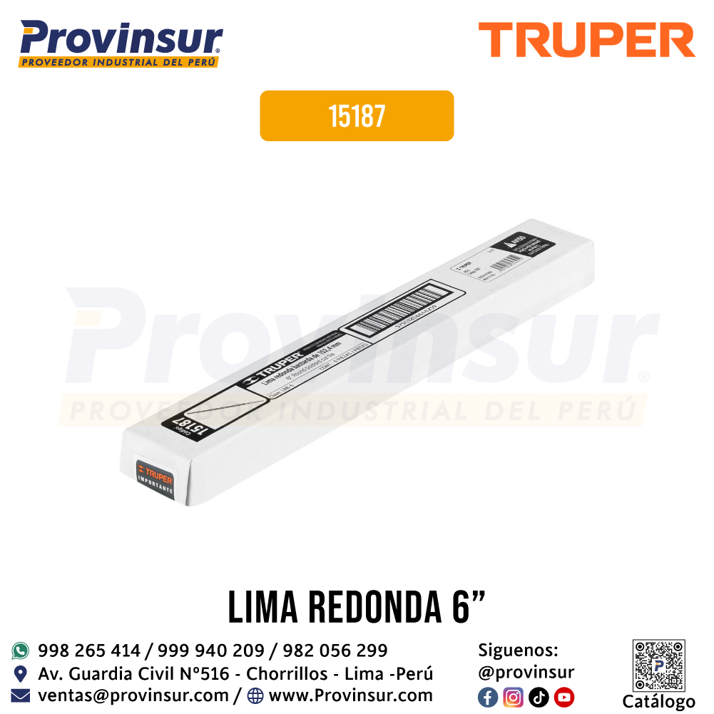 Lima redonda bastarda 6'' 15187 Truper 5 Lima redonda bastarda 6'' 15187 Truper