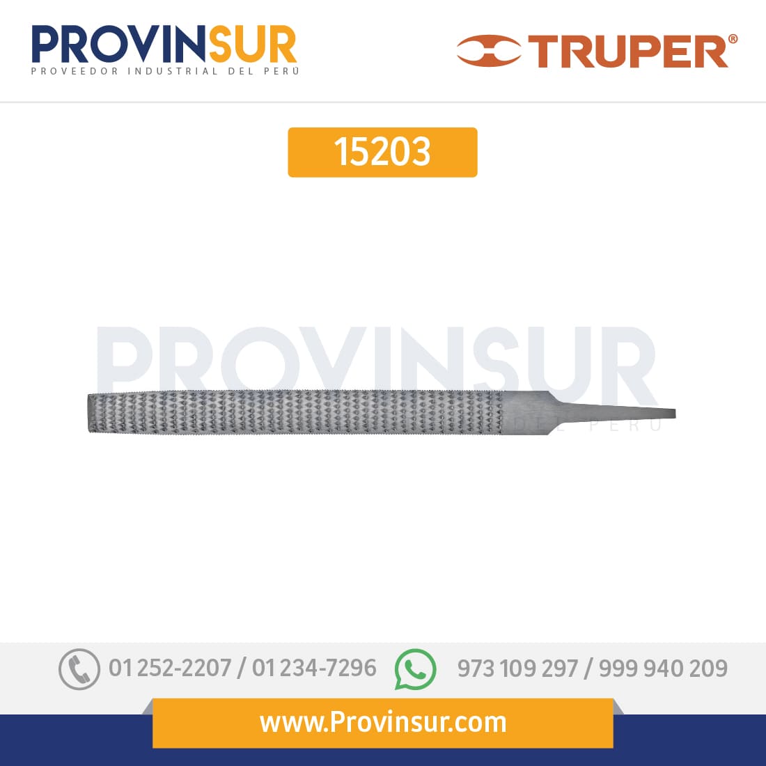 Lima escofina, 6" 15203 Truper 1 Lima escofina, 6" 15203 Truper