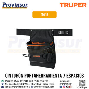 Porta herramientas de poliéster con 7 compartimentos 15312 Truper