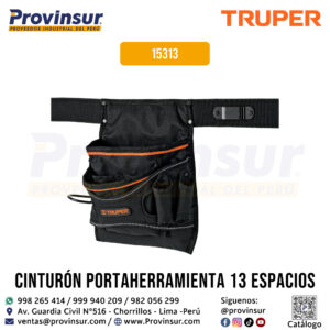 Porta herramientas de poliéster con 13 compartimentos 15313 Truper
