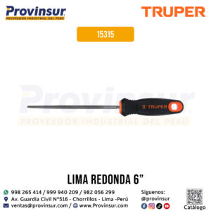 Lima redonda bastarda 6'' con mango doble inyección 15315 Truper
