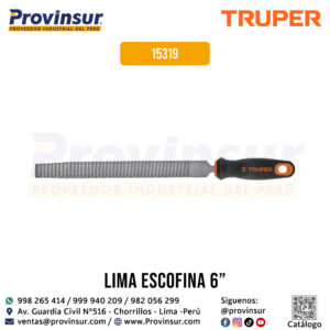 Lima escofina 6'' con mango doble inyección 15319 Truper