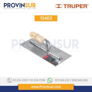 Llana, mango madera, canto dentado triangular, 11" 15403 Truper