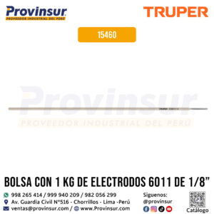 Electrodo 6011 de 1/8'' bolsa de 1 kg 15460 Truper