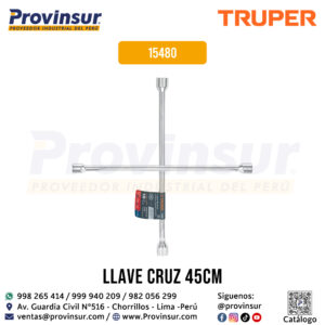 Llave de cruz para auto 18'' pulida y cromada 15480 Truper
