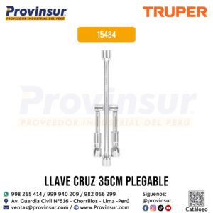 Llave de cruz plegable para auto 14'' pulida y cromada 15484 Truper