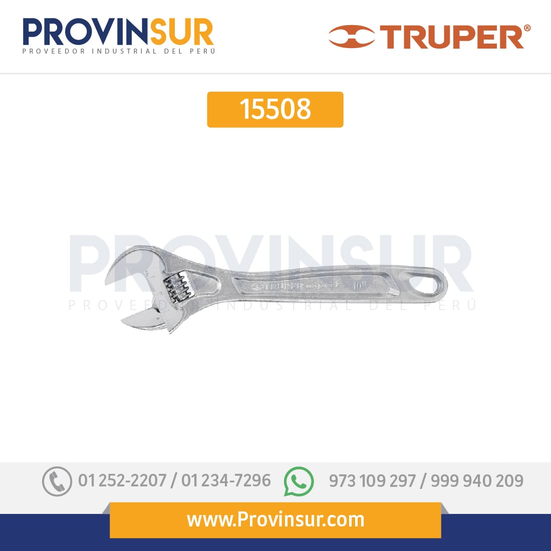Llave ajustable (perico) profesional, cromado 12", Expert 15508 Truper 1 Llave ajustable (perico) profesional, cromado 12", Expert 15508 Truper