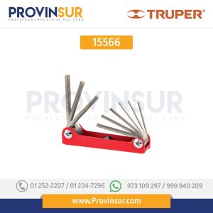 Juego de 9 llaves Allen, tipo navaja, cuerpo de lámina, std 15566 Truper