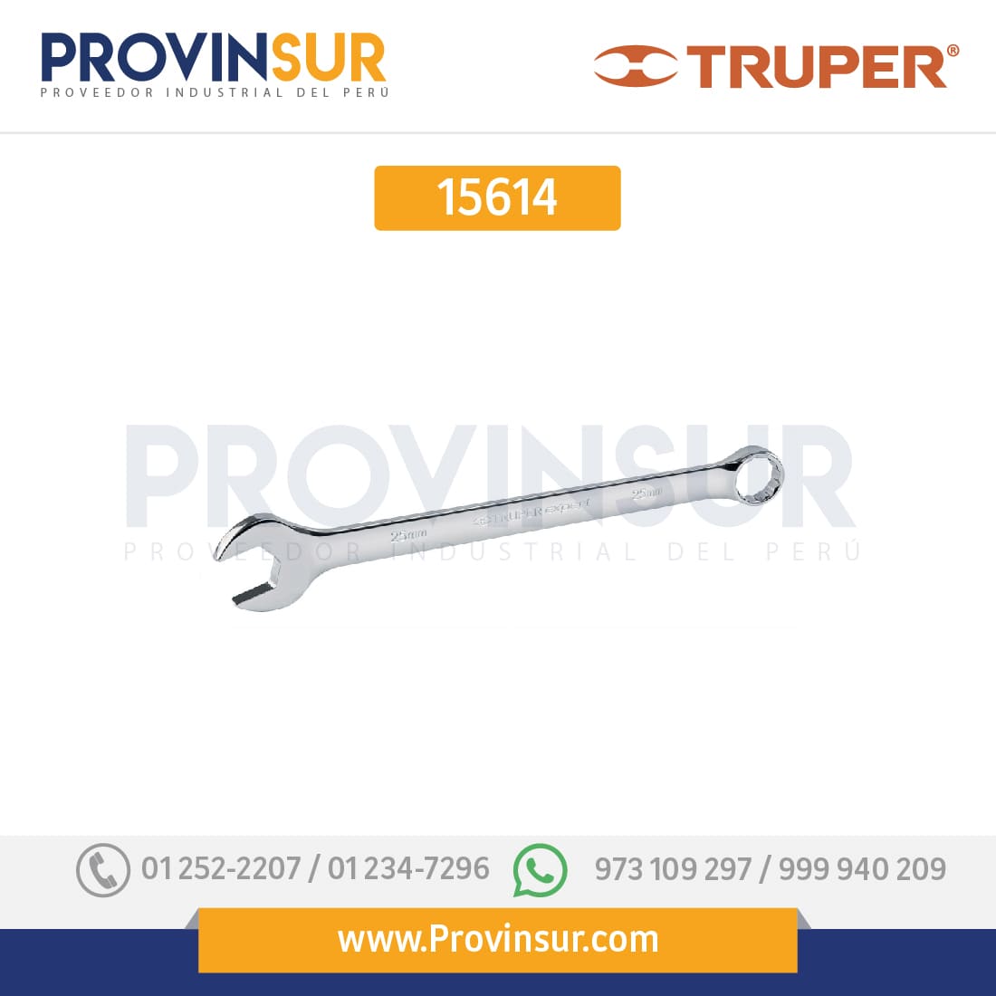 Llave combinada, extralarga, milimétrica, 10 x 164 mm 15614 Truper 1 Llave combinada, extralarga, milimétrica, 10 x 164 mm 15614 Truper
