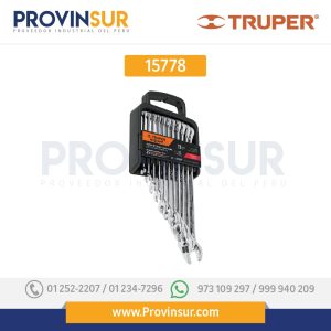 Juego de llaves combinadas, 11 piezas, pulidas, milimétricas 15778 Truper