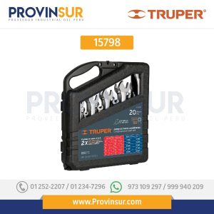 Juego de 20 llaves combinadas std y mm granalladas 15798 Truper